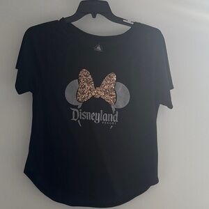 Disney Black T-Shirt with Rose Gold Bow Design